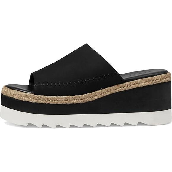 Free People Santorini Espadrille Slide Sandals in Black NIB - Picture 3 of 5